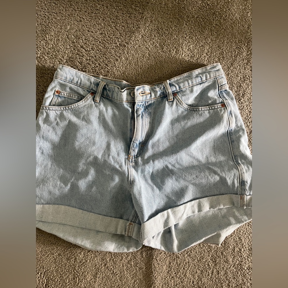 Top shop light wash denim shorts